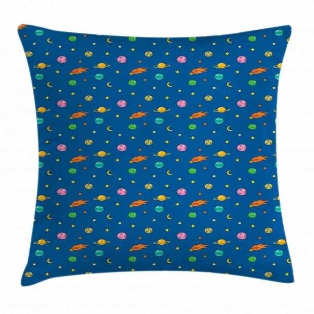 Moon And Stars Funny Astronomy Throw Pillow 18x18 Multicolor 